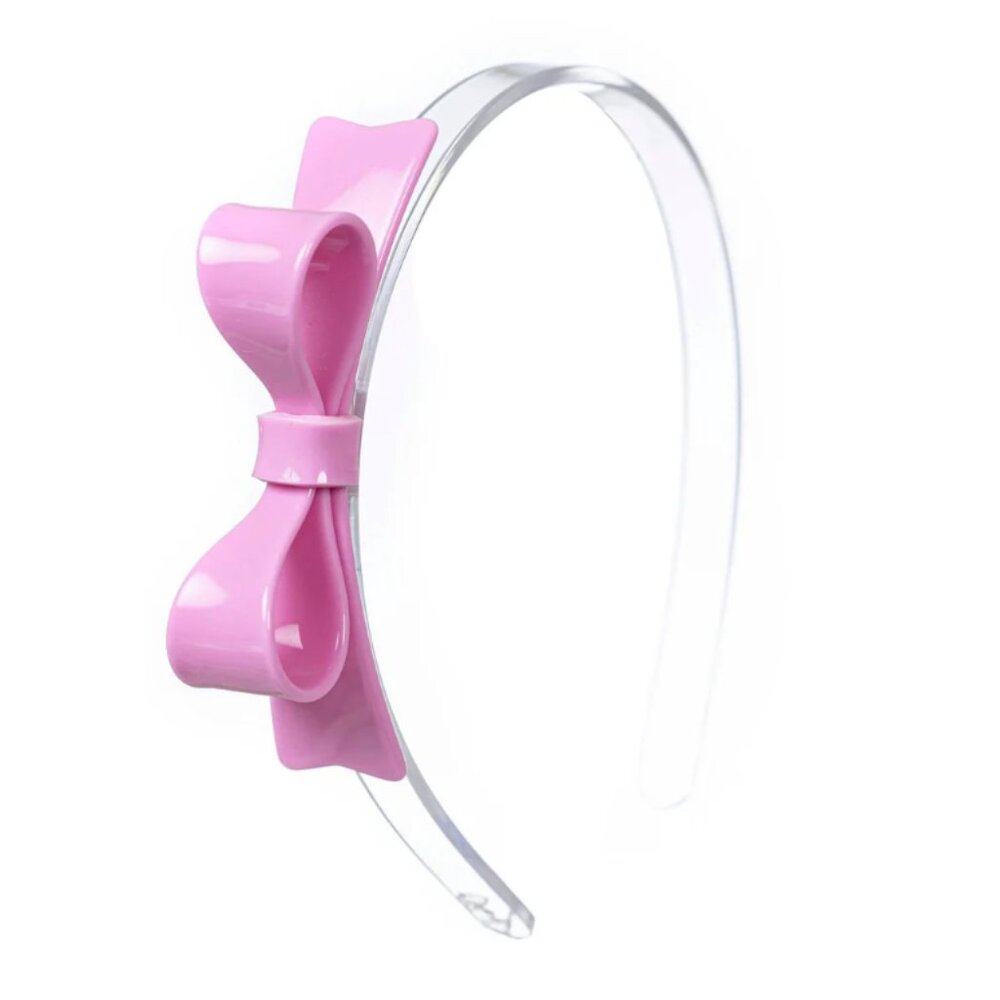 Girls Acrylic Headband in Candy Pink Acrylic Bow Tie (3-6Y)